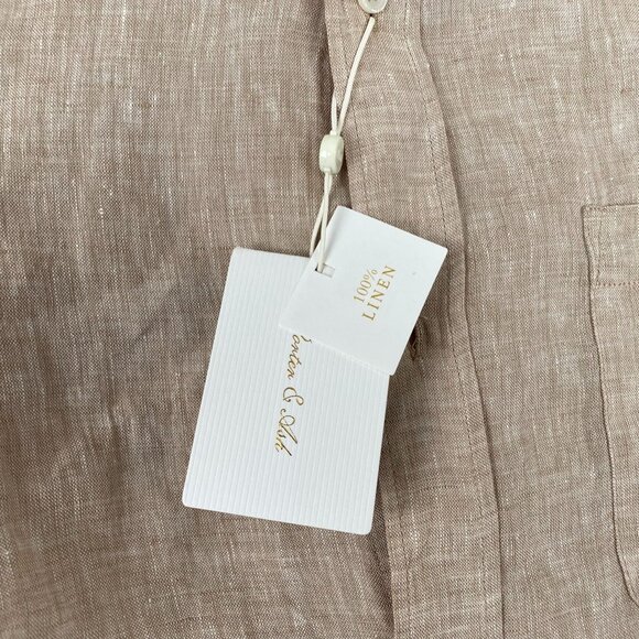 Porten & Ash Women's 100% Linen Long Sleeve Shirt Size XL Beige - Picture 7 of 14